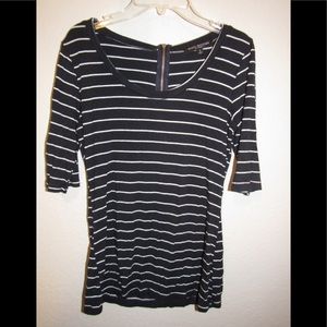 Black-White Striped Top